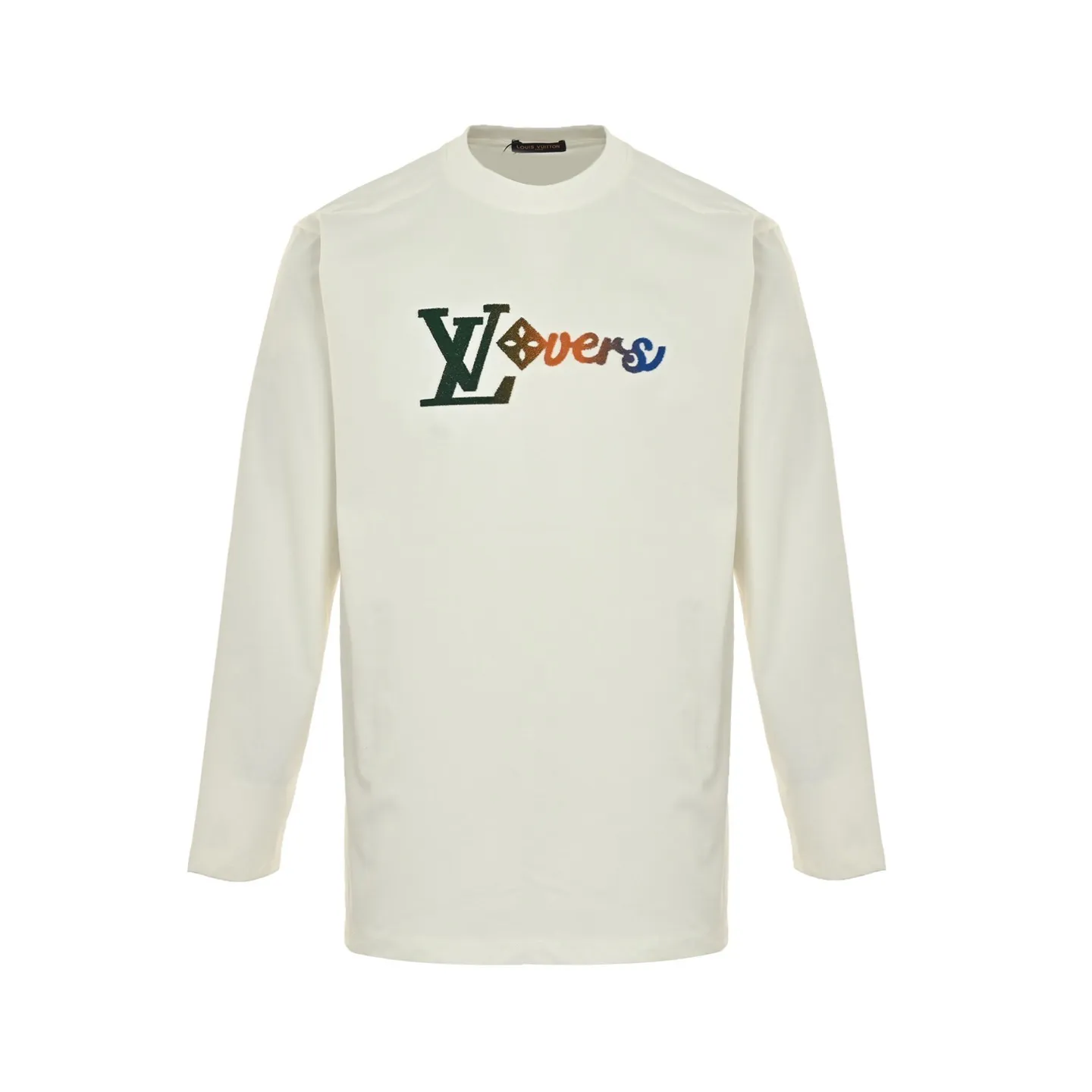 Louis Vuitton/Louis Vuitton 25Fw color gradient logo toothbrush sleeve long-sleeved T-shirt